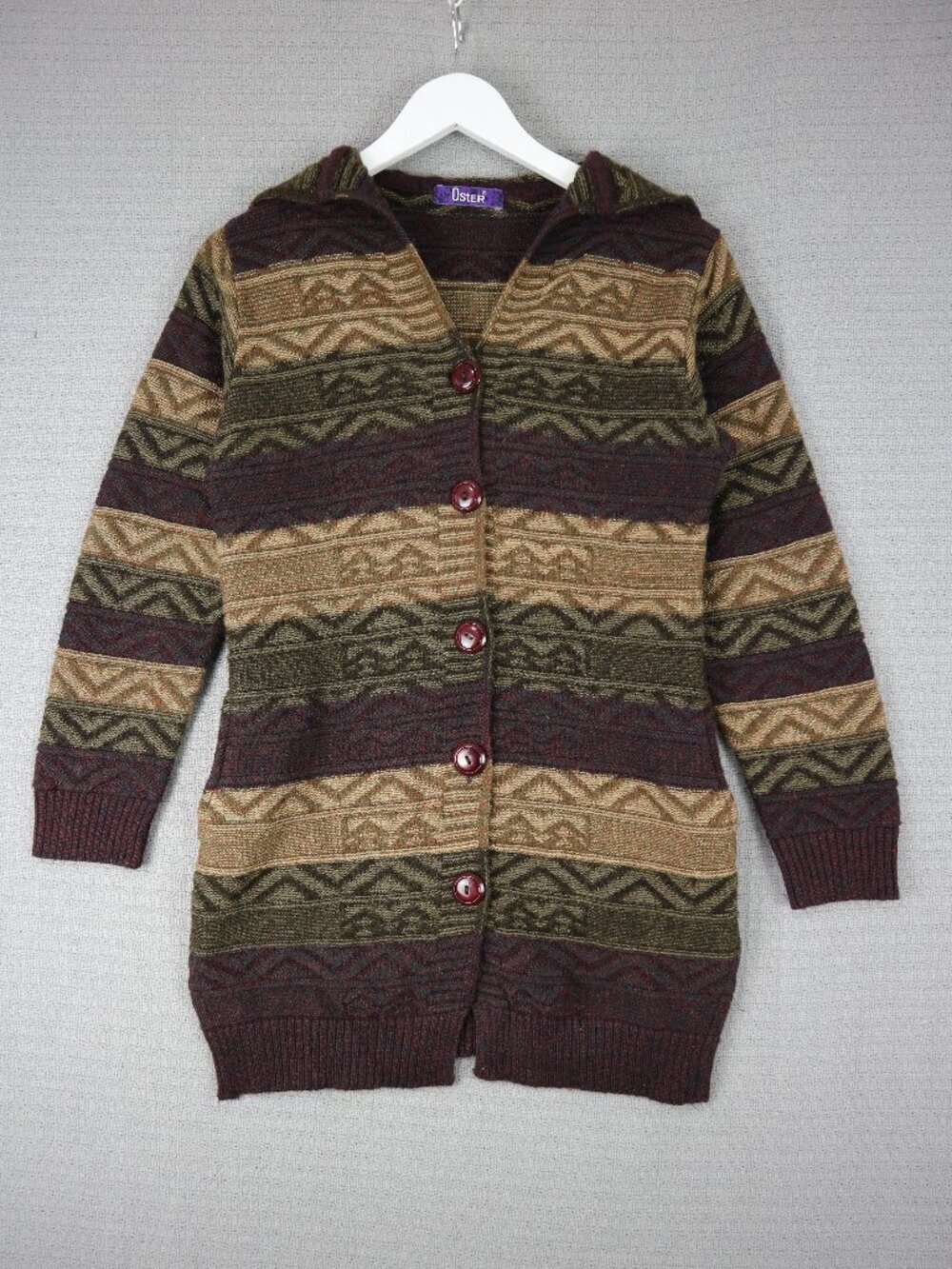 Oster Vintage Knit Buttoned Down Cardigan Sweater Womens